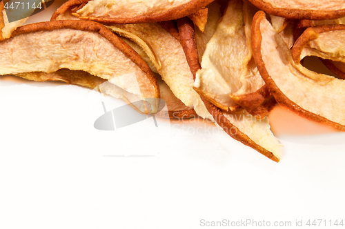 Image of dried apple slices with copy space