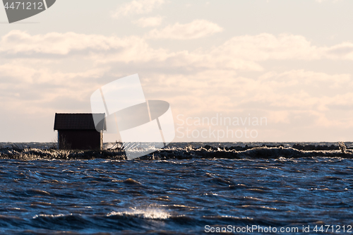 Image of Winter seascape with open water