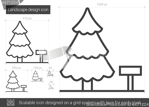 Image of Landscape design line icon.