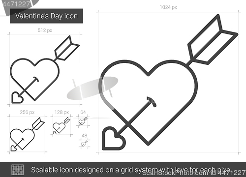 Image of Valentine day line icon.