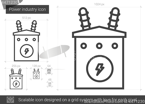 Image of Power industry line icon.