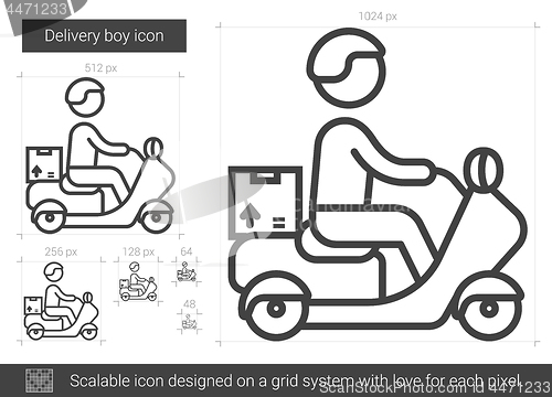 Image of Delivery boy line icon.