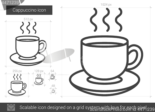 Image of Cappuccino line icon.