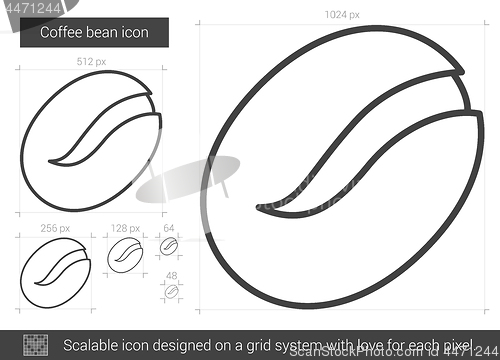 Image of Coffee bean line icon.
