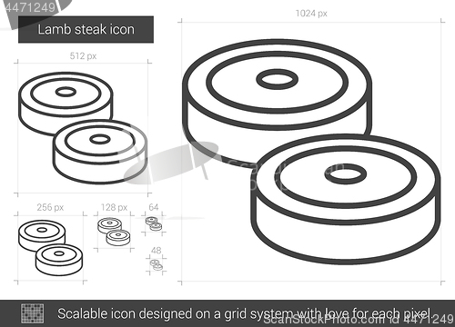 Image of Lamb steak line icon.