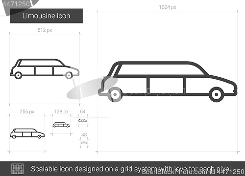 Image of Limousine line icon.