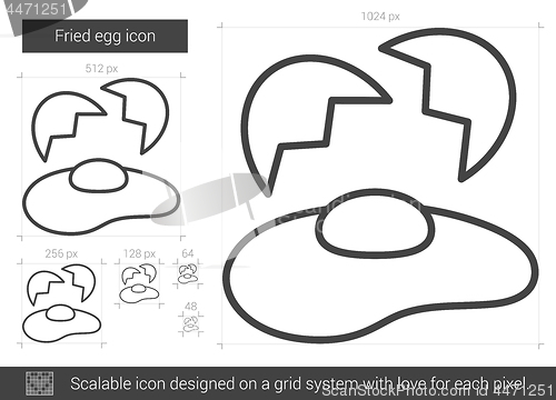 Image of Fried egg line icon.