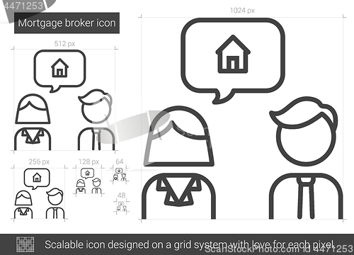 Image of Mortgage broker line icon.