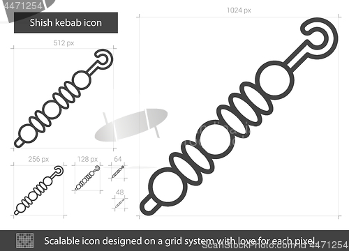 Image of Shish kebab line icon.