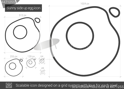 Image of Sunny side up eggs line icon.