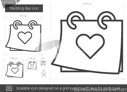 Image of Wedding day line icon.