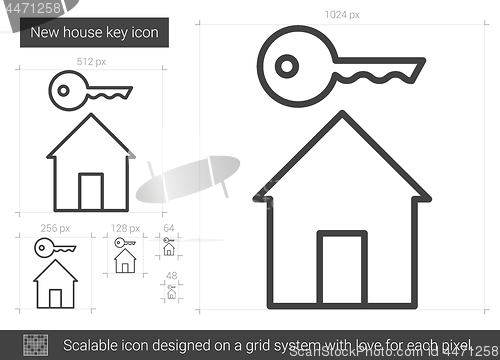 Image of New house key line icon.