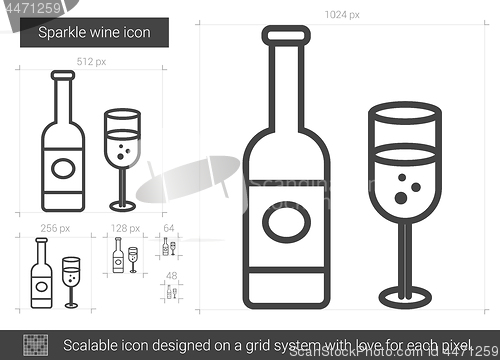 Image of Sparkle wine line icon.