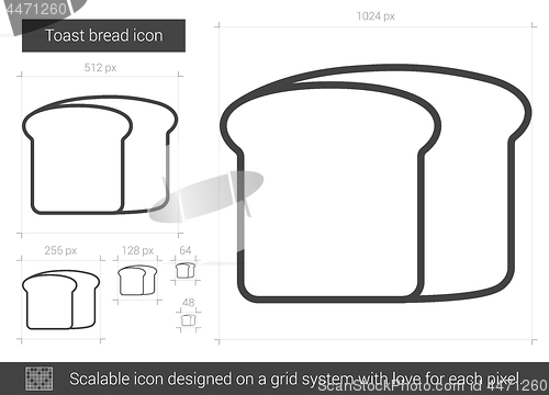 Image of Toast bread line icon.