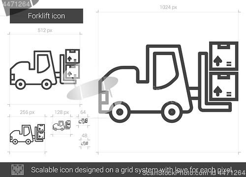 Image of Forklift line icon.