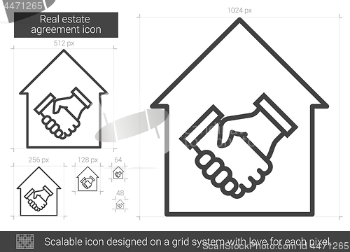 Image of Real estate agreement line icon.