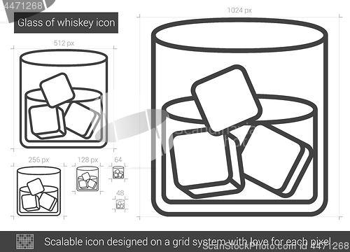 Image of Glass of whiskey line icon.