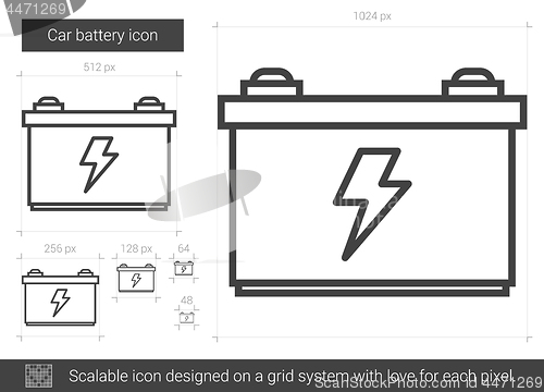 Image of Car battery line icon.