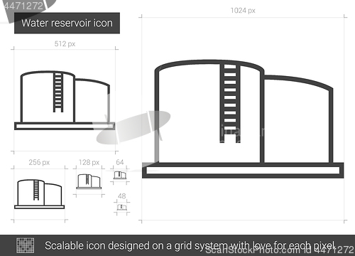 Image of Water reservoir line icon.