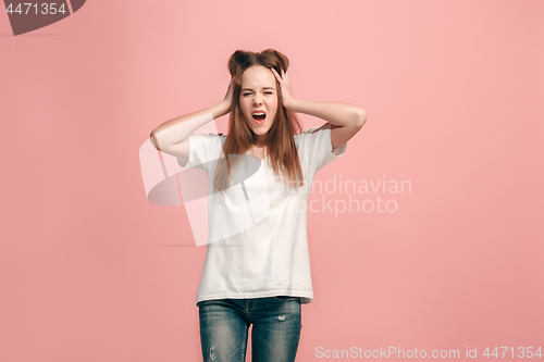 Image of The squint eyed teen girl with weird expression