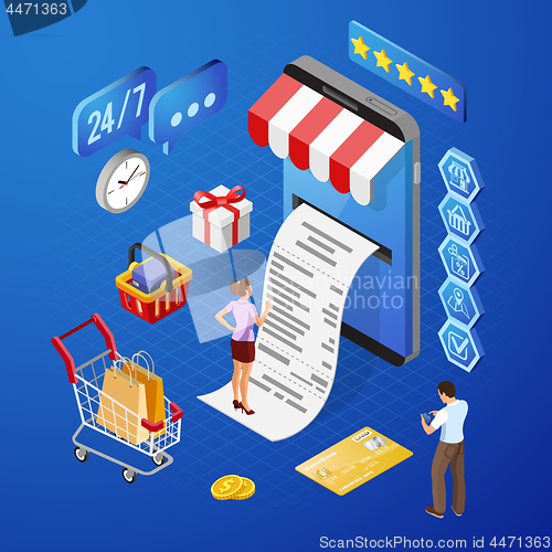 Image of Internet Shopping Online Payments Isometric Concept
