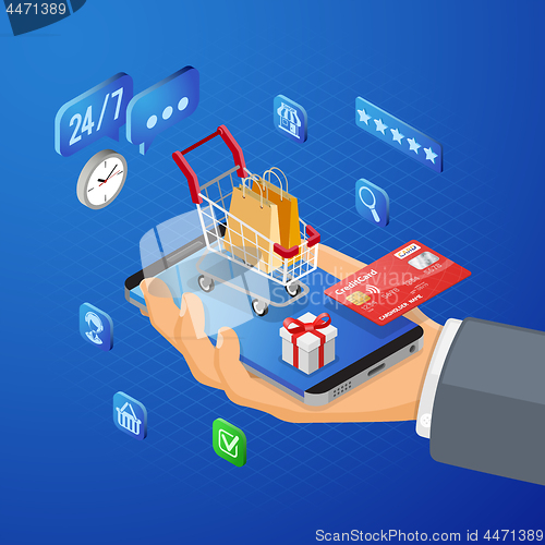 Image of Internet Shopping Online Payments Isometric Concept