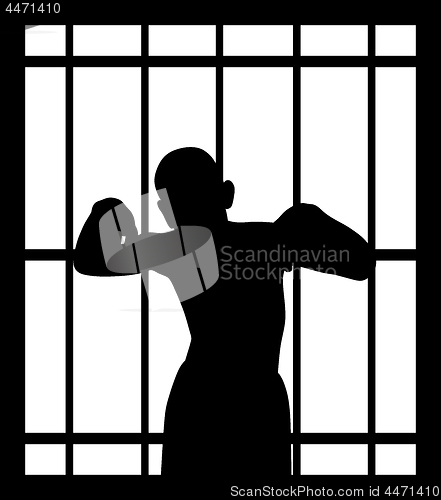 Image of Man in jail behind bars