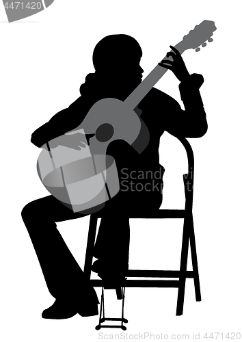 Image of Young woman acoustic guitar player