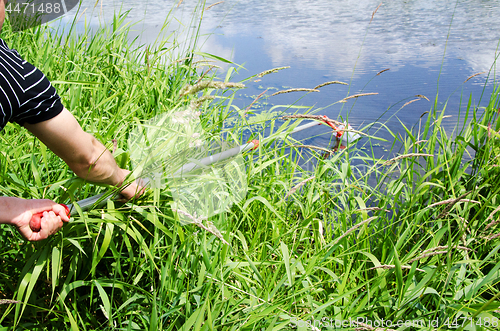 Image of Take samples of water for laboratory testing. The concept - anal