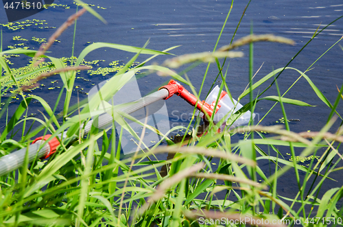 Image of Take samples of water for laboratory testing. The concept - anal