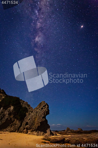 Image of Milky Way universe over Queen Victoria Rock
