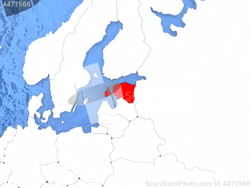 Image of Estonia on globe