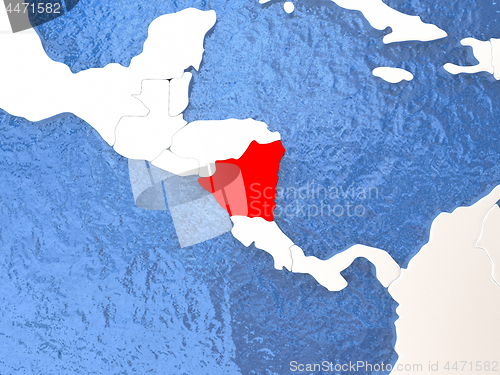 Image of Nicaragua on globe