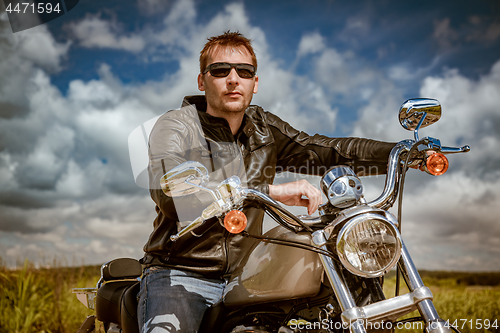 Image of Biker on a motorcycle