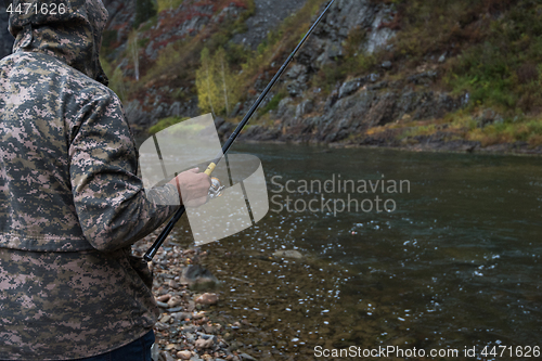 Image of Fisherman at the Altai river