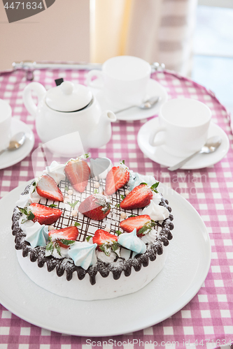 Image of Tasty strawberry cream cake