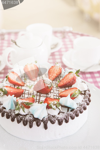 Image of Tasty strawberry cream cake