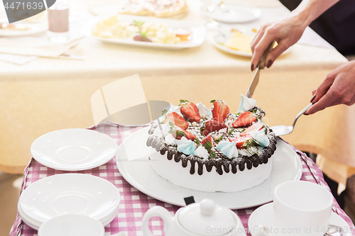 Image of Tasty strawberry cream cake