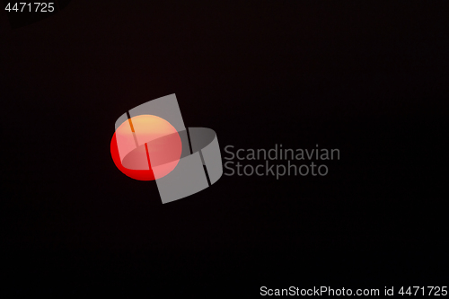 Image of Setting Sun Isolated on Black