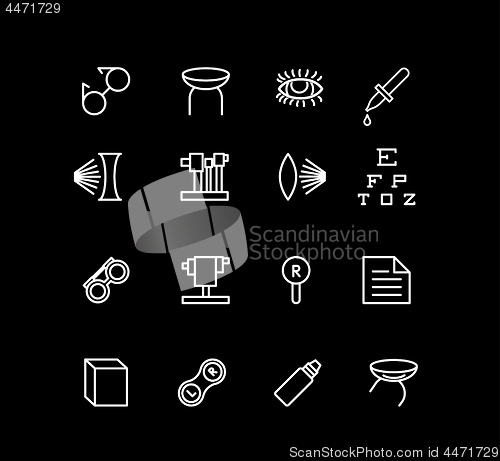 Image of Vector set of medical icons for ophthalmology.