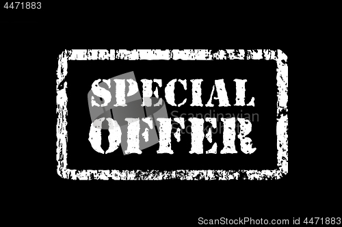 Image of Stamp special offer in grunge style, vector illustration on black