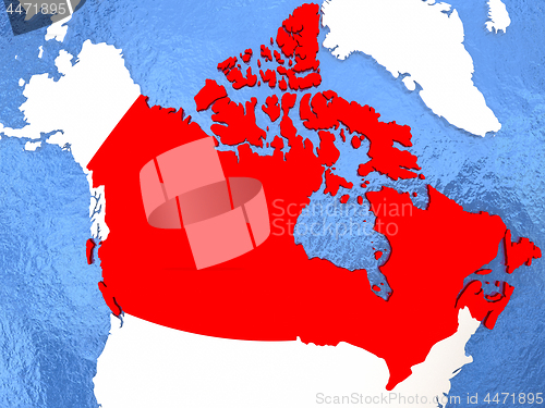 Image of Canada on globe