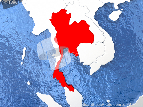 Image of Thailand on globe