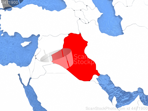 Image of Iraq on globe