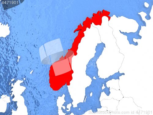 Image of Norway on globe