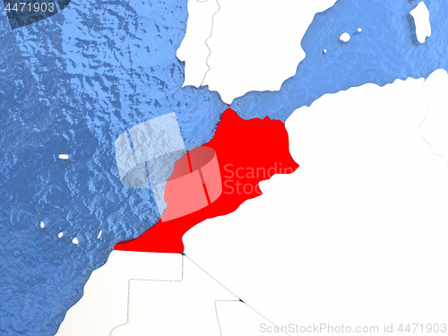 Image of Morocco on globe