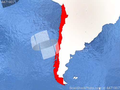 Image of Chile on globe