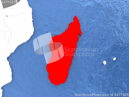 Image of Madagascar on globe