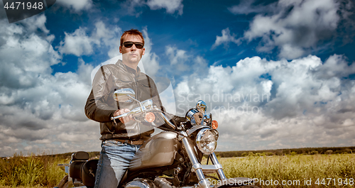 Image of Biker on a motorcycle