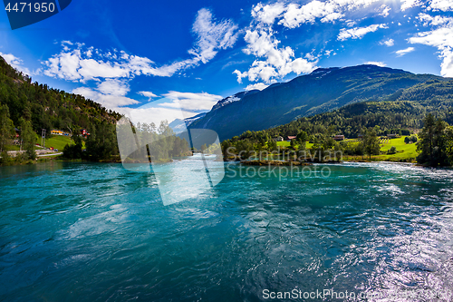 Image of lovatnet lake Beautiful Nature Norway.